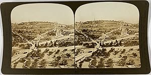 White, Stéréo, Palestine, Jerusalem, mount of Olives from near Golden Gate