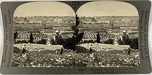 Keystone, Stéréo, Palestine, Jerusalem, from the mount of Olives