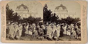 Underwood, Stéréo, Africa, Algiers, market scene