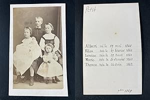 Famille Petit, Albert, Elisa, Louise, Marie et Thérèse novembre 1869