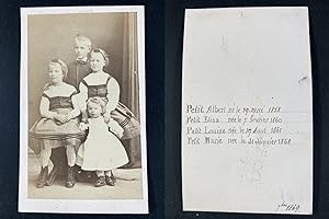 Famille Petit, Albert, Elisa, Louise et Marie novembre 1869