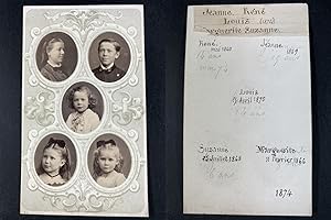 Jeanne, René, Louis, Marguerite et Suzanne 1874