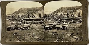 White, Stéréo, Martinique, the Desolated city of St Pierre toward Pelee veiled in Smoke