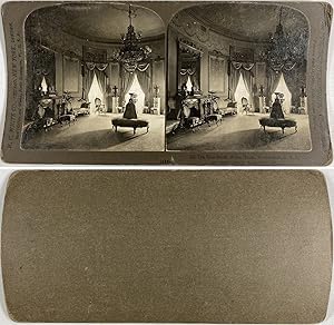 Bild des Verkufers fr USA, Washington, Maison Blanche, White House, The Blue Room, Vintage silver print, 1902, stro zum Verkauf von photovintagefrance