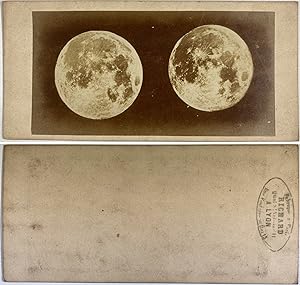 La Lune, Vintage albumen print, ca.1870, stéréo