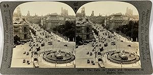 Keystone, Stéréo, Spain, the Calle de Alcala and skyscrapers of Madrid