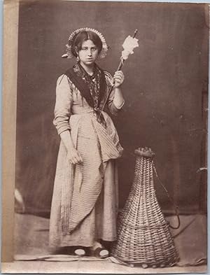 Femme en costume, Bellagio, Vintage albumen print, ca.1880