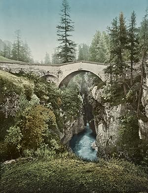 P.Z Photochrom Zurich, Suisse, Graubu nden. Ober-Engadin. Otabru cke im Sommer.