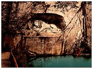 Suisse, Luzern, Löwendenkmal mit Springbrunnen