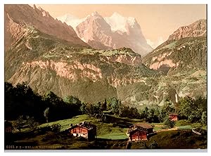 Suisse, Berner Oberland, Meiringen, Well- und Wetterhorn vom Hasliberg aus
