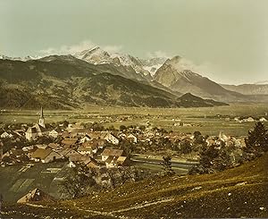 P.Z Photochrom Zurich, Suisse, Ober-Bayern. Partenkirchen, Generalansicht.