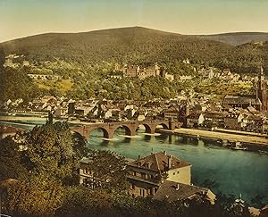 P.Z Photochrom Zurich, Baden (Grossh.) Heidelberg. Generalansicht vom Philosophenweg ausgesehen
