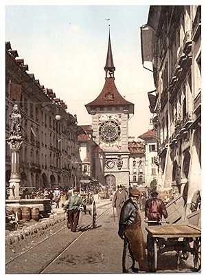 Schweiz, Bern, Stadt, Marktgasse mit Zeitglockenturm