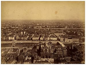 France, Lyon, vue générale prise de l'Église de Fourvières