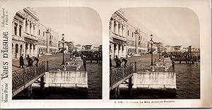 Italie, Venise, le Mole devant la Piazzetta, Vintage print, ca.1910, Stéréo