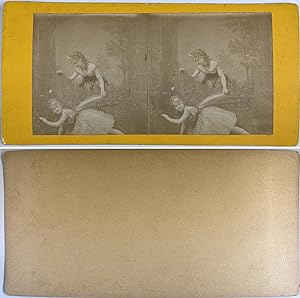 Scène de fée, Vintage albumen print, ca.1880, stéréo