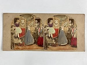 Passagers dans des omnibus, Vintage albumen print, ca.1860, stéréo