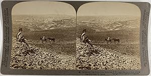 Palestine, Panorama de Jérusalem, Vintage print, ca.1870, Stéréo