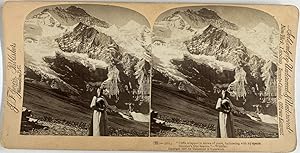 Jarvis, Genre Scene, Woman and mountain, Whittier quote, stereo, 1897