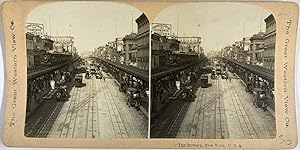 USA, New York, The Bowery, stereo, ca.1900