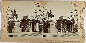 B.L. Singley, England, London, Hyde Park Corner, Wellington Statue, stereo, 1901