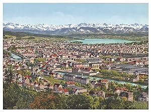Schweiz, Zürich mit Utoquai vom Zürichhorn aus