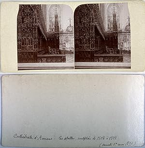 Amiens, Stelles de la Cathédrale, Vintage citrate print, mai 1897, Stéréo