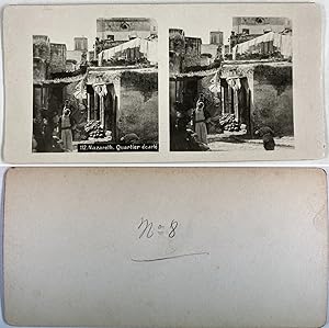 Nazareth, Quartier écarté, Vintage silver print, ca.1900, Stéréo