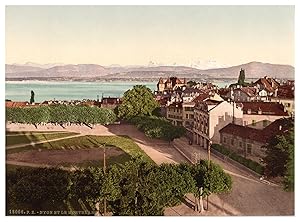 Suisse, Lac Léman, Nyon et le Mont-Blanc