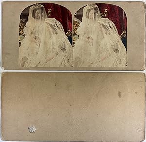 Mariées, Vintage albumen print, ca.1880, Stéréo