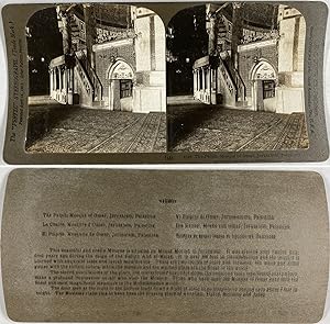 Jerusalem, Chaire, Mosquée d'Omar, Vintage silver print, ca.1900, Stéréo
