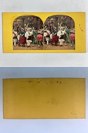Fête dansante, Vintage albumen print, ca.1860, Stéréo
