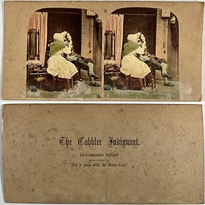 Le Cordonnier Indigné, Vintage albumen print, ca.1860, Stéréo