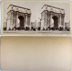 Marseille, Arc de Triomphe, Vintage citrate print, ca.1900, Stéréo