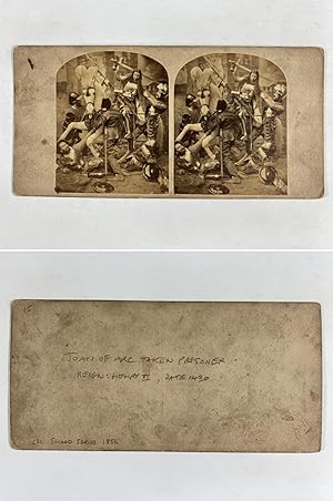 Jeanne d'Arc prise prisonnière, Vintage albumen print, 1856, Stéréo