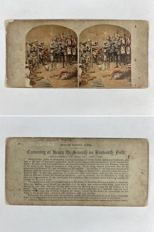 Le couronnement de Henri VII sur the champ Bosworth, Vintage albumen print, ca.1860, Stéréo