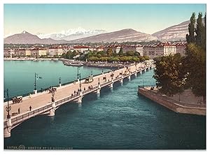 Suisse, Lac Léman, Genève et le Mont Blanc