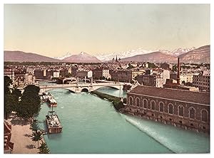 Suisse, Lac Léman, Genève, panorama