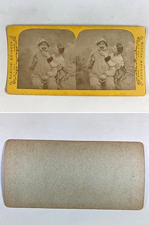 Comédiens, Vintage albumen print, ca.1880, Stéréo