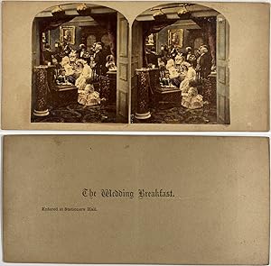 Petit déjeuner du Mariage, Vintage albumen print, ca.1860, Stéréo