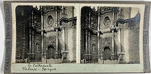 Espagne, Valence, la Cathédrale, Vintage silver print, ca.1900, Stéréo/Parade militaire à Berlin ...