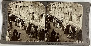 Palestine, Jerusalem, Place des lamentations, Mur du Temple de Salomon, Vintage print, ca.1880, S...