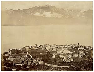 Suisse, Lac Léman, Montreux et les Montagnes de Savoie, Photo. N.D.