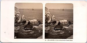 Pérou, Guano sur les rochers, Vintage print, ca.1890, Stéréo