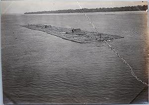 Burma, Irradawy, Platform on the River, vintage silver print, ca.1910