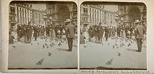 Italie, Venise, Vue de la Place Saint Marc, Vintage print, circa 1900, Stéréo