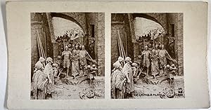 Scène religieuse, De Caiphe à Pilate, Vintage print, ca.1890, Stéréo