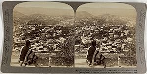 Palestine, Nazareth, Panorama avec la Plaine d'Esdraelon, Vintage albumen print, ca.1870, Stéréo