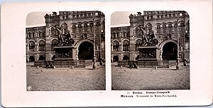 Russie, Moscou, Monument à Minine et Pojarski, Vintage print, ca.1900, Stéréo
