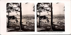 Norvège, Christiania (Oslo), Vue générale depuis une berge, Vintage print, ca.1900, Stéréo